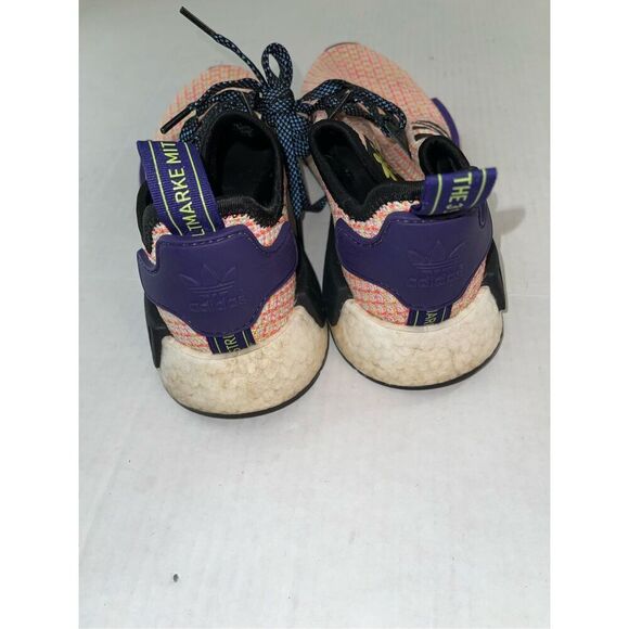 Adidas NMD Boost Womens‎ 7 Blue Orange Black Shoes A12 - Picture 5 of 7